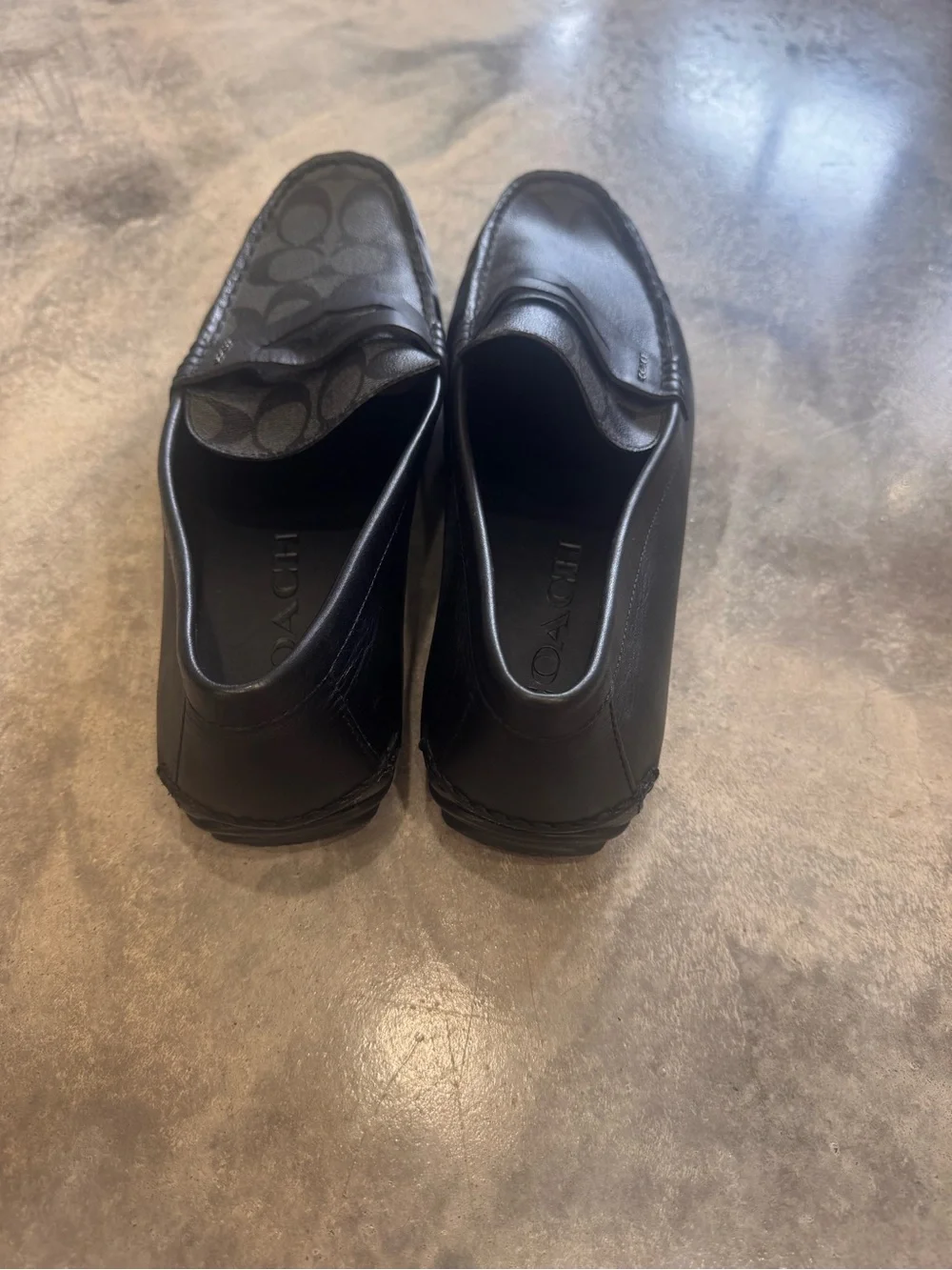 Coach Men's Charcoal Signature Canvas Penny Loafers
